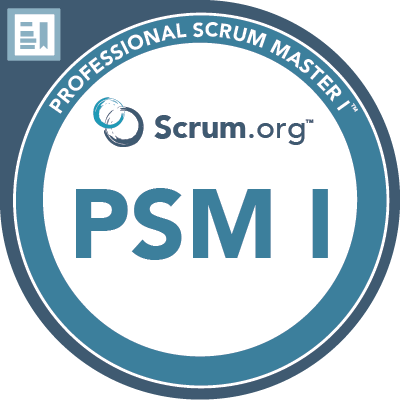 Professional Scrum Master I (PSM I) Scrum.org tanúsítvány jelvény